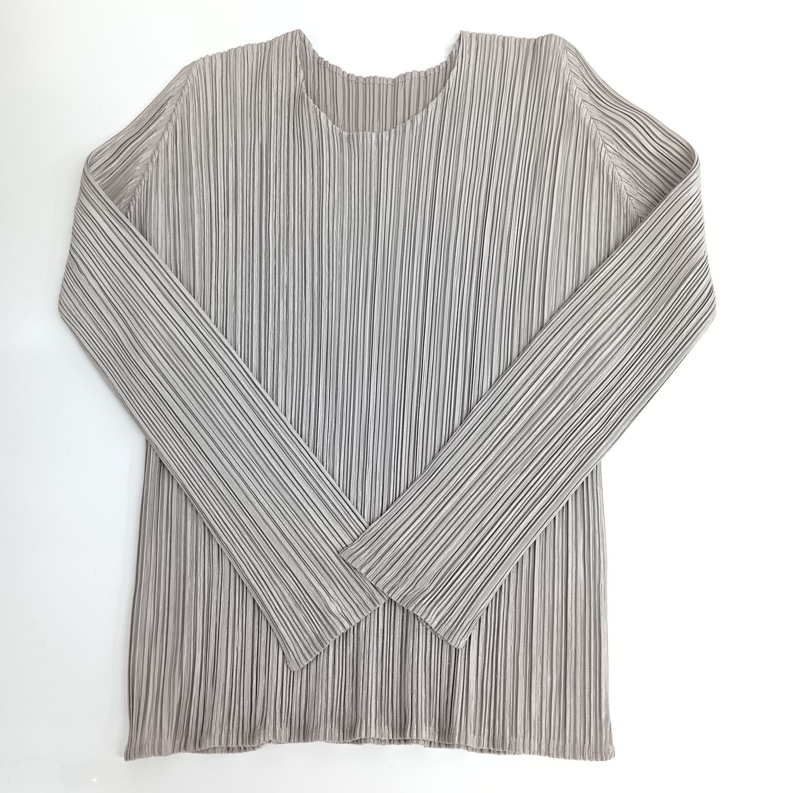 PLEATS PLEASEイッセイミヤケ　変形ブラウス　グレー　サイズ3 ISSEY MIYAKE イッセイミヤケ PLEATS PLEASE 変形 ボレロ シャツ