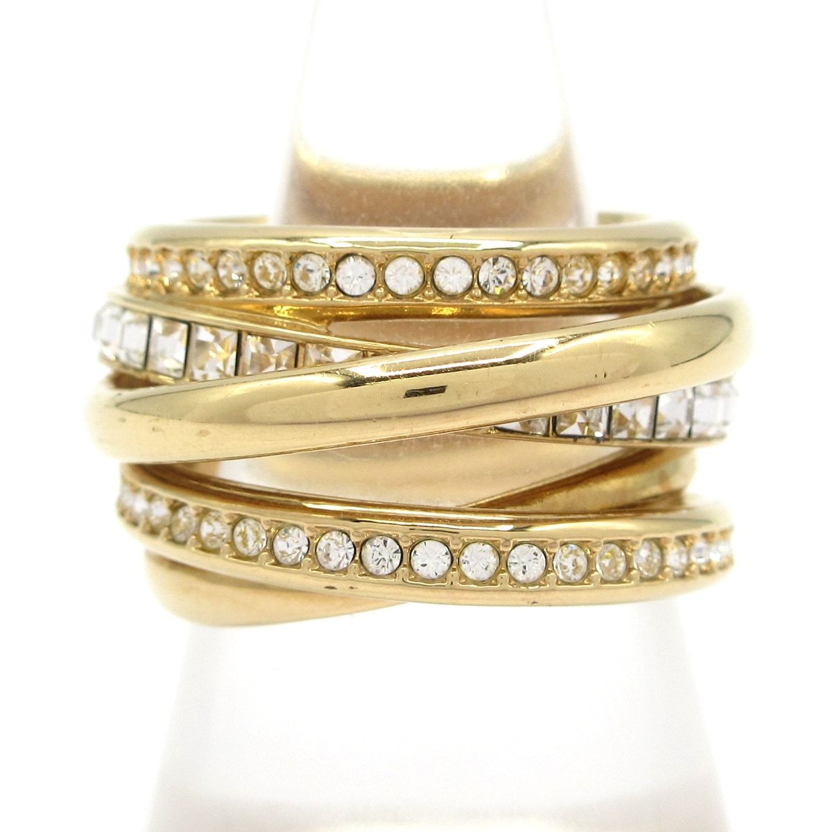 SWAROVSKI(スワロフスキー) リング美品 スパイラルミニ ゴールド  