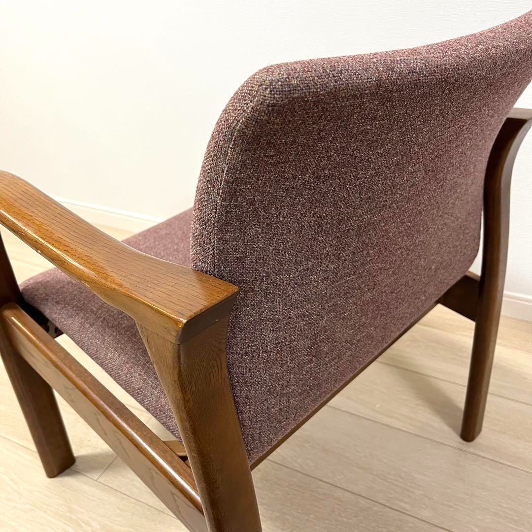 そ6)日進木工 アームチェア 飛騨家具 レトロヴィンテージ 肘掛椅子 曲