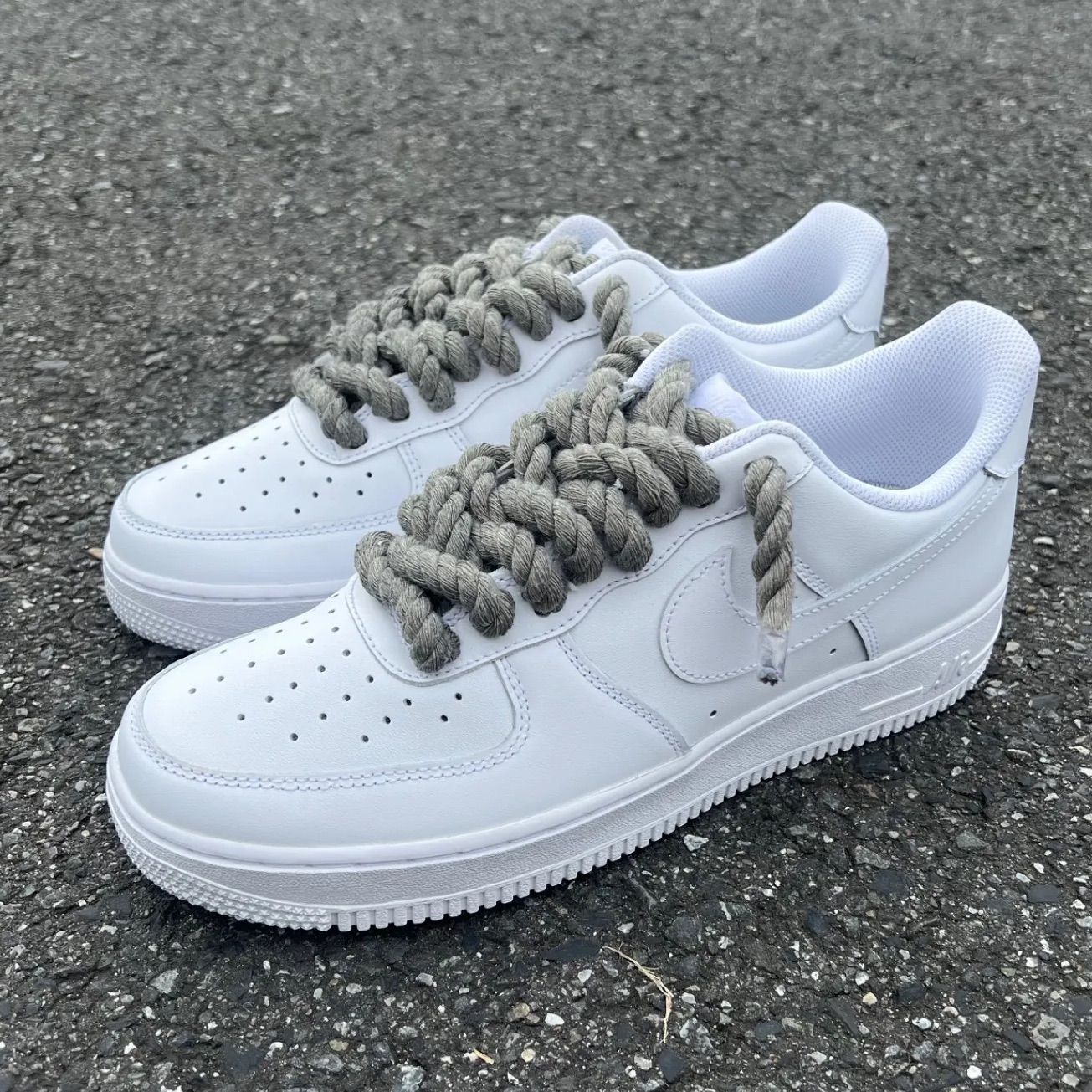 nike air force 1low Triple White Rope Lace Custom Size 8.5 men