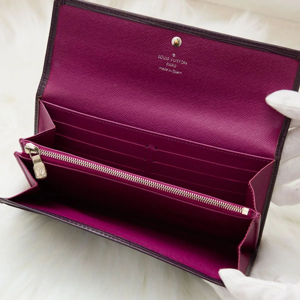ルイヴィトン LOUIS VUITTON エピ レザー 長財布 パープル ルイ