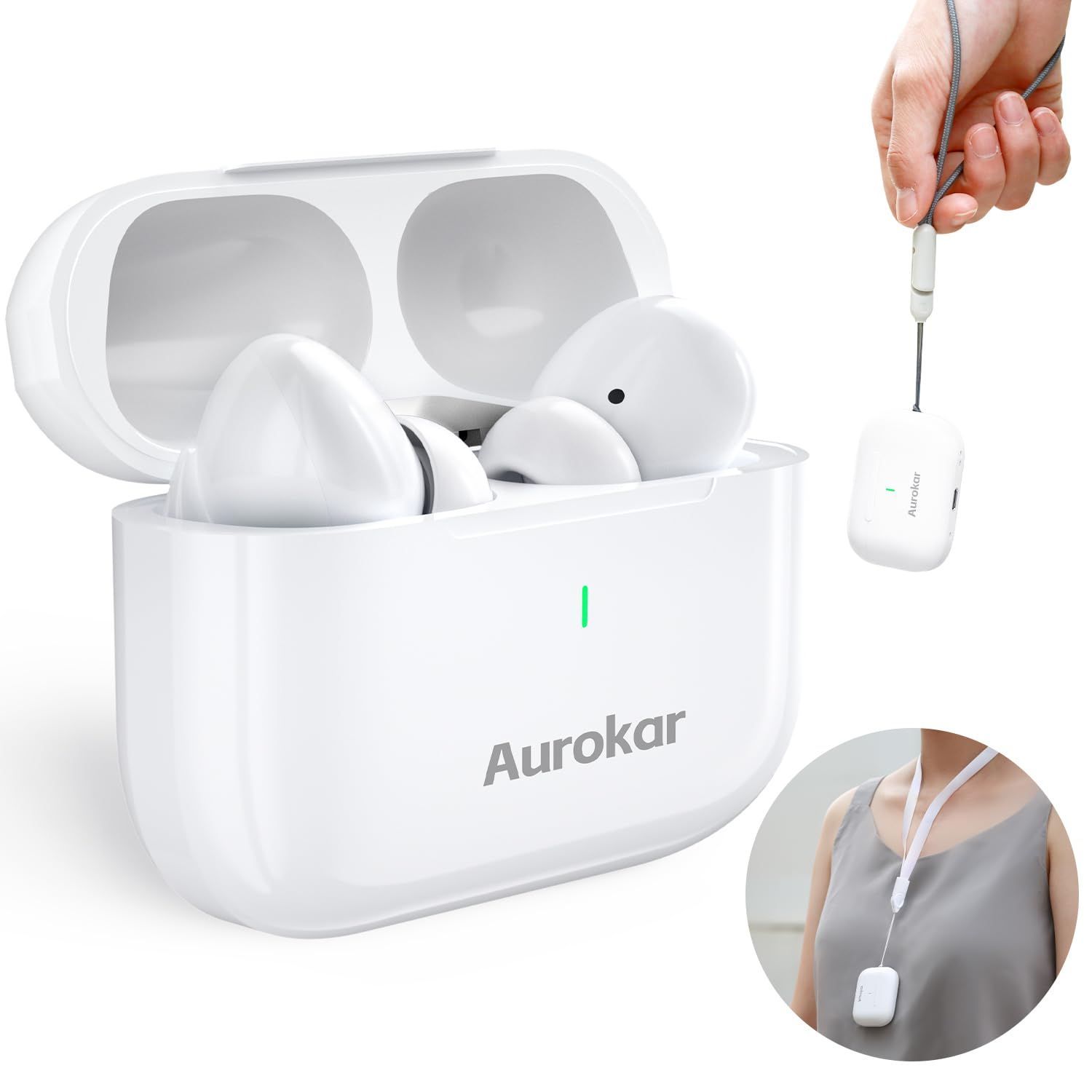 【特価商品】Aurokar ワイヤレスイヤホンBluetooth5.3 ブルートゥースイヤホン 高級セラミックアンテナ 超低遅延 技適認証取得 新しいENC 骨伝導 イヤホン 通話ノイズリダクション ヘッドセット 携帯便利 充電ケース ワイヤレス充電 (ホワイ