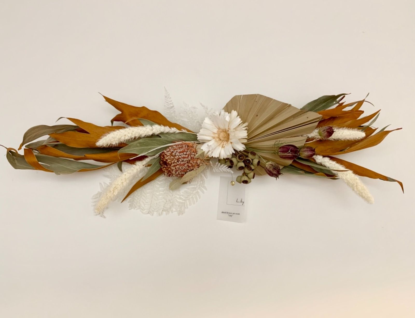 横向きにも縦向きにも出来る‼︎ドライフラワースワッグ 流木インテリア