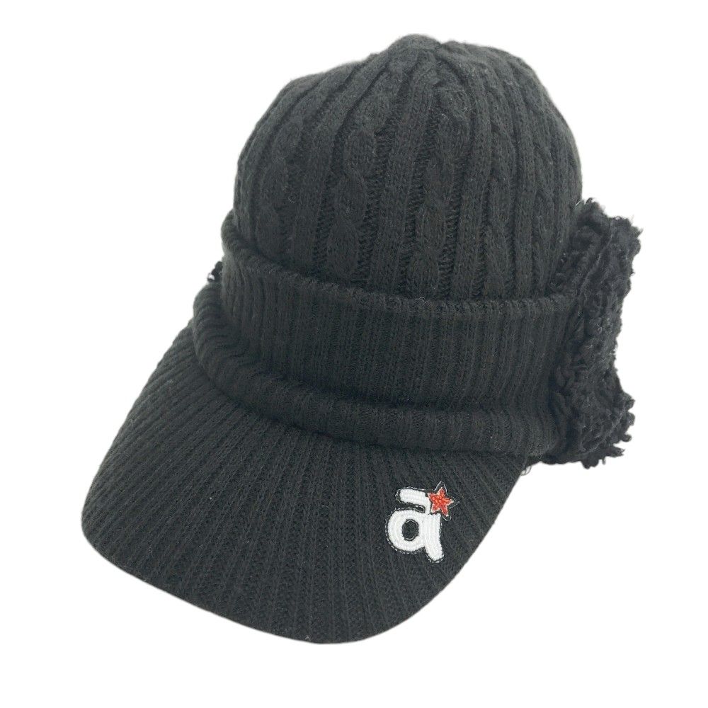 ARCHIVIO アルチビオ 耳当て付 ニットサンバイザー ブラック系 240101378480 ゴルフウェア ストスト