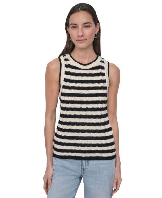 売れ筋商品|||ダナ キャラン ニューヨーク カットソー トップス レディース Women's Crochet Knit Top Pale Moss 送料無料】 ダナキャランニューヨーク レディース ニット