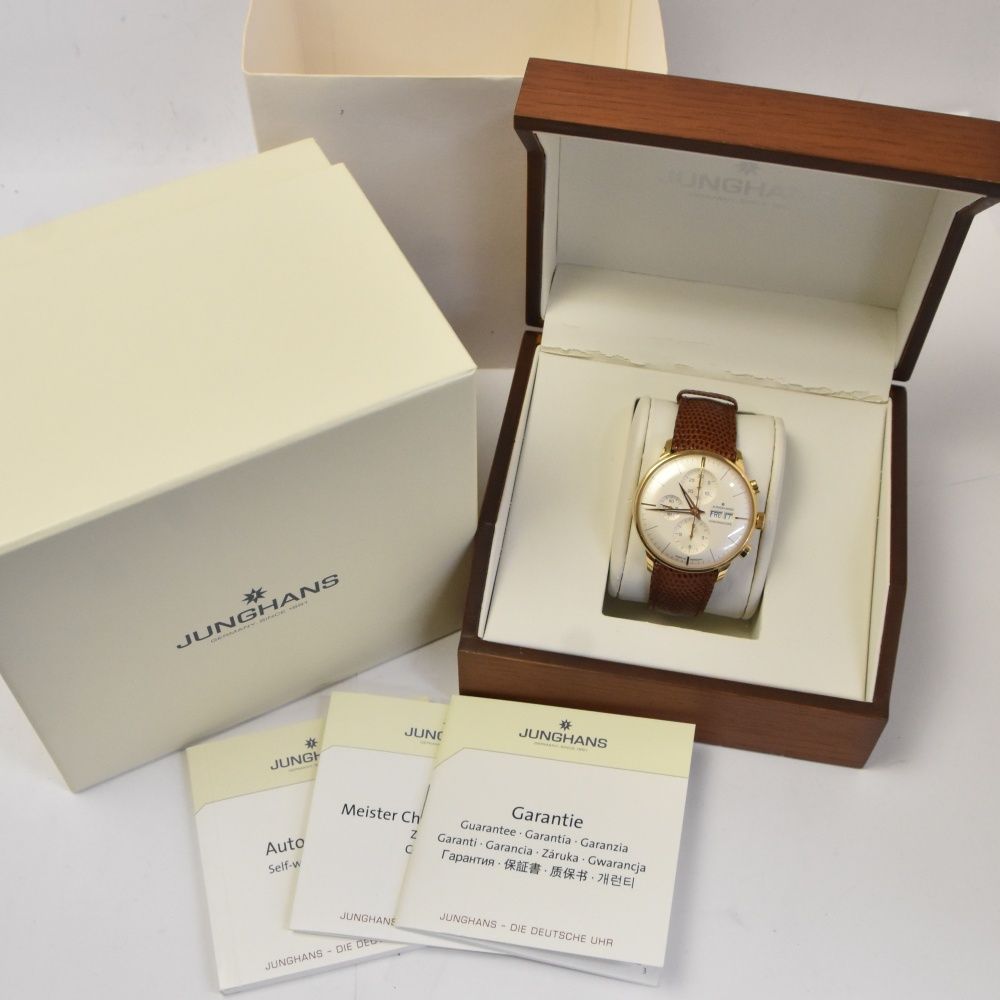 ユンハンスJUNGHANS マイスター クロノスコープ 自動巻き 箱付き 中古)JUNGHANS ユンハンス マイスター クロノスコープ 027