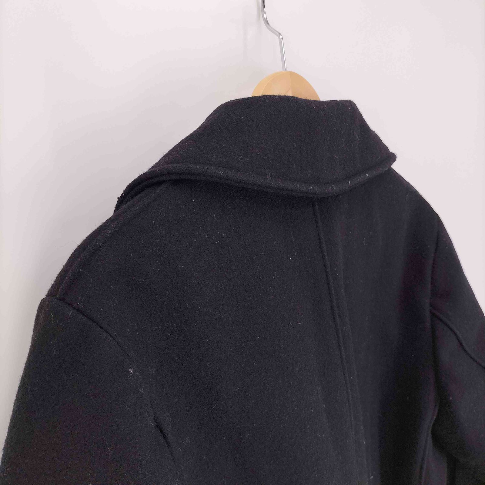 美品★Schott★ショット ピーコート 裏地キルティング ウール 黒　USA ショット Schott USA製 ウール 裏地キルティング Pコート メンズ