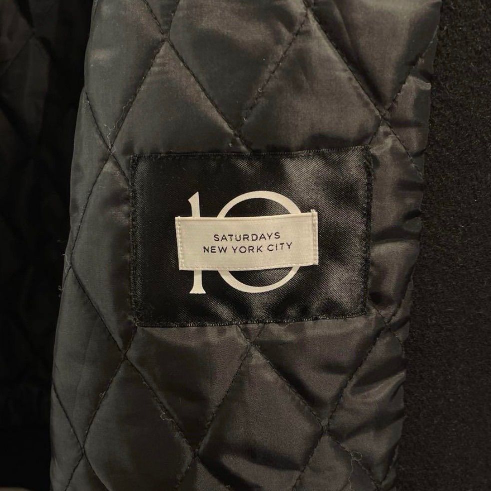 極美品✨10周年記念✨Saturdays NYC 袖レザー スタジャン 黒 XL 410 