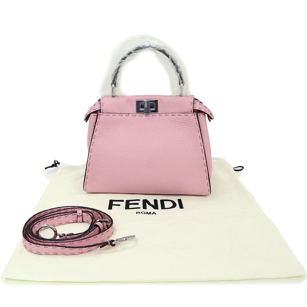 FENDI フェンディ パイソン スクエア ボックス型 ハンドバッグ 【公式