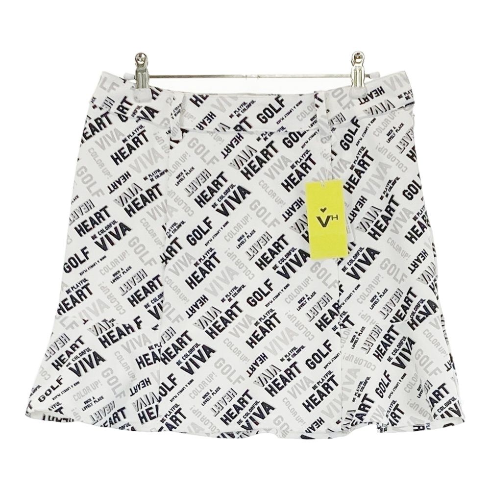 サイズ 42 VIVA HEART ビバハート ストレッチ スカート ロゴ総柄 ホワイト系 240101541123 ゴルフウェア レディース ストスト