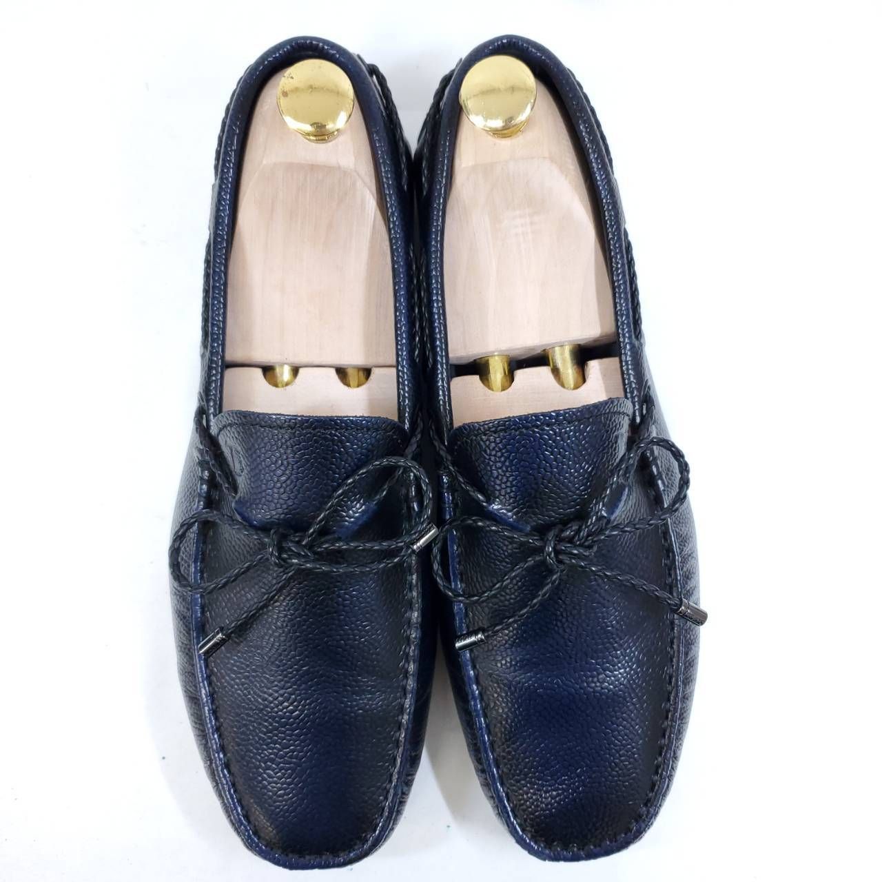 トッズ ドライビング シボ 型押し ダークネイビー リボン 24.5cm