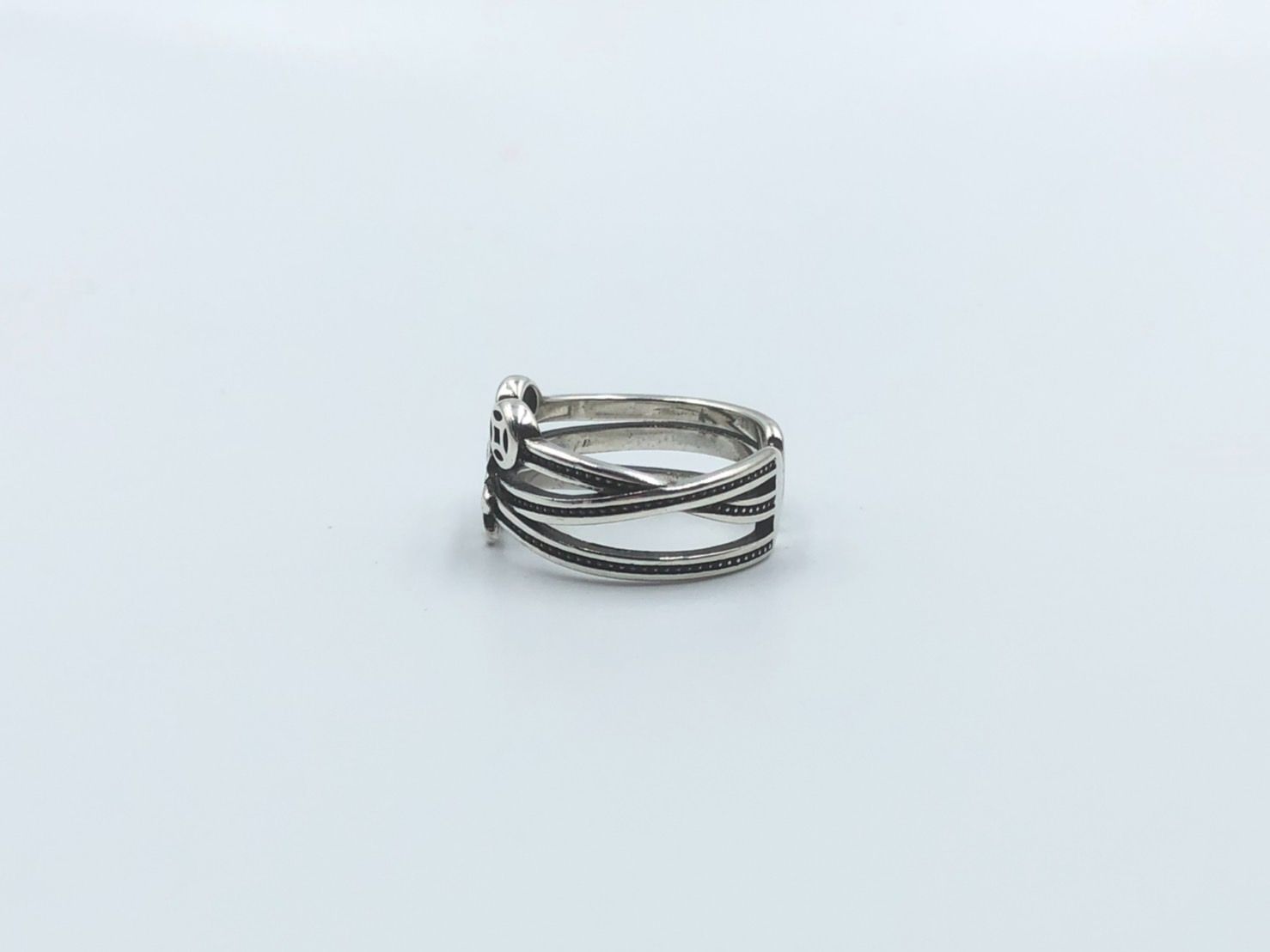 シルバーアクセサリー デザインリング カレッジリング シルバー