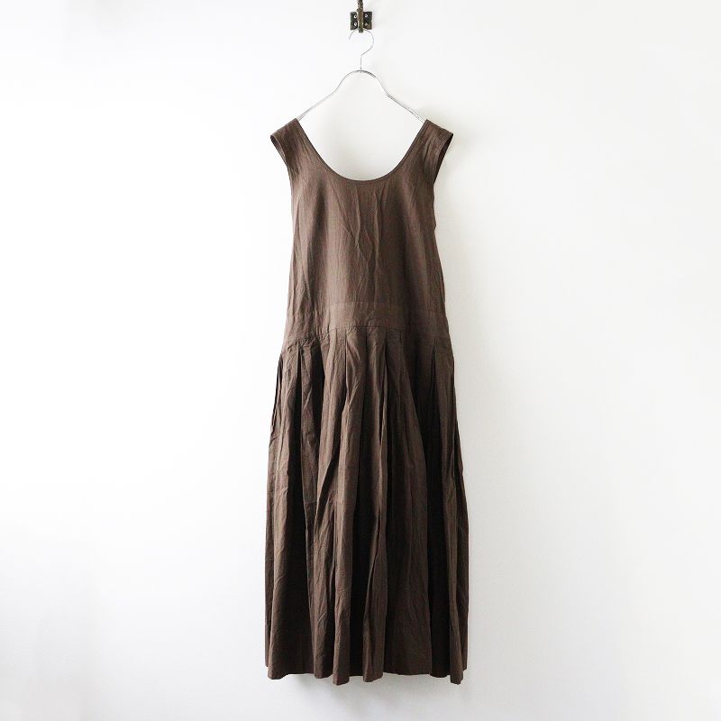 ヴェリテクール Veritecoeur VC-2284 ノースリーブロングワンピース F｜ブラウン トップス ギャザー 2400014638226