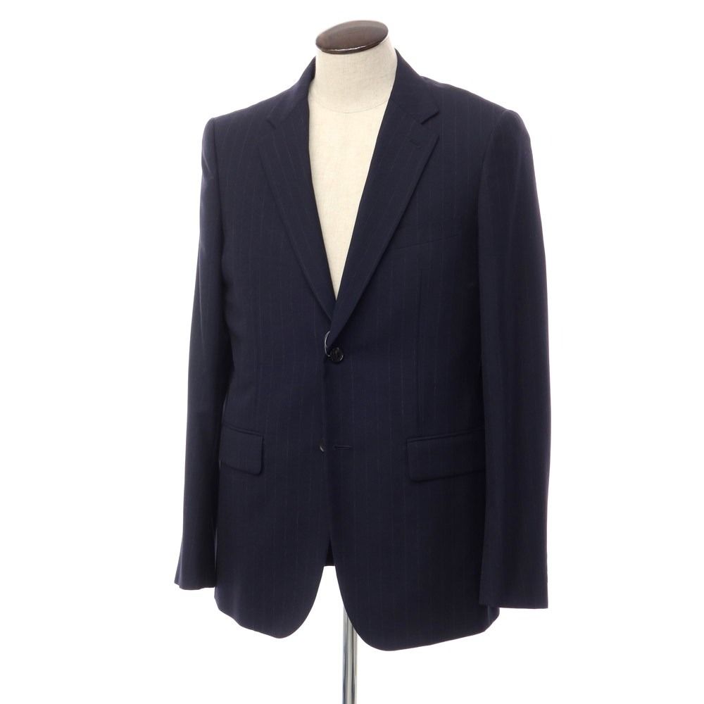 【中古】コムデギャルソン オムドゥ COMME des GARCONS HOMME DEUX 2022年秋冬 ウールポリエステル テーラードジャケット ネイビーxライトグレー【サイズXL】【メンズ】