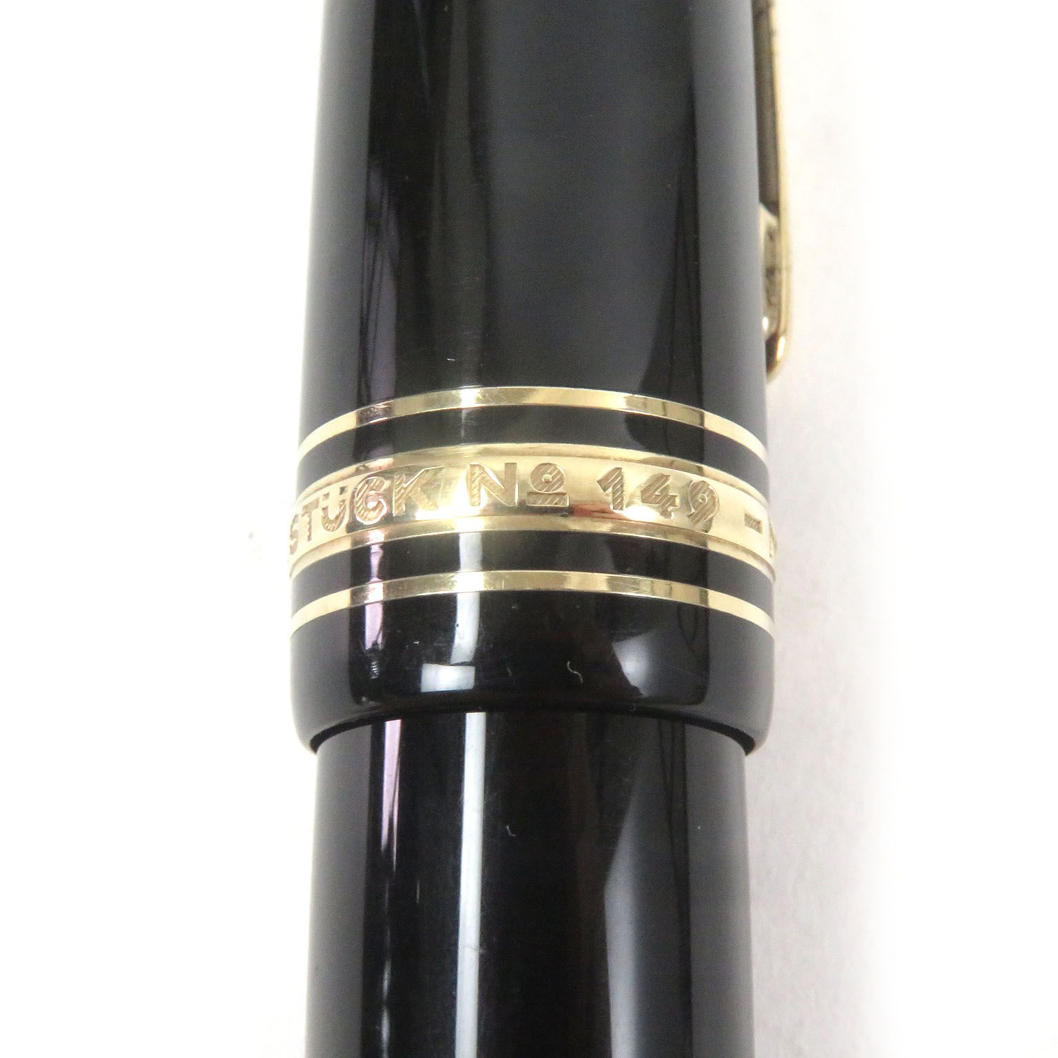 MONTBLANC - 美品□MONTBLANC モンブラン ペン先14K Fニブ No.149 マイスターシュテュック キャップ式 万年筆 ブラック ゴールド ドイツ製 メンズ マイスターシュテュック 149 カリグラフィー フレックス ニブ