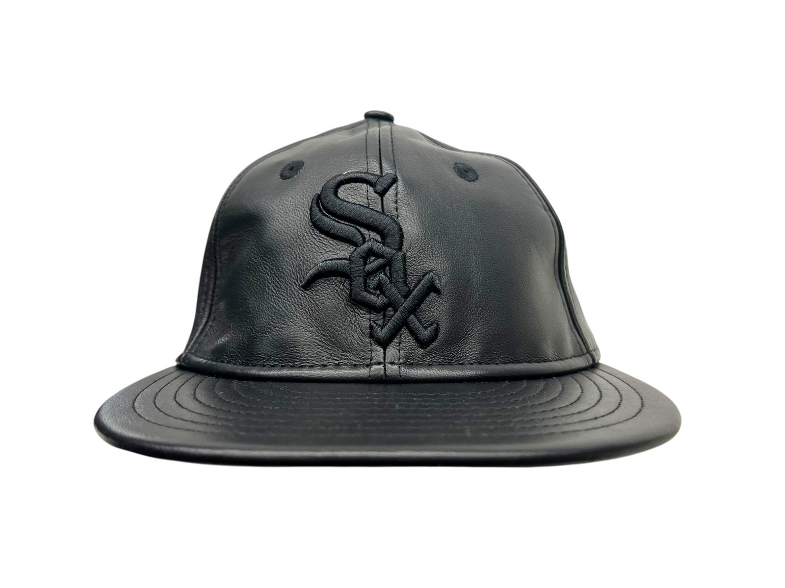 NEWERA ニューエラ レザーキャップ GENUINE LEATHER CAP 本革 MLB シカゴ ホワイトソックス 60585329 F ブラック メンズ|028