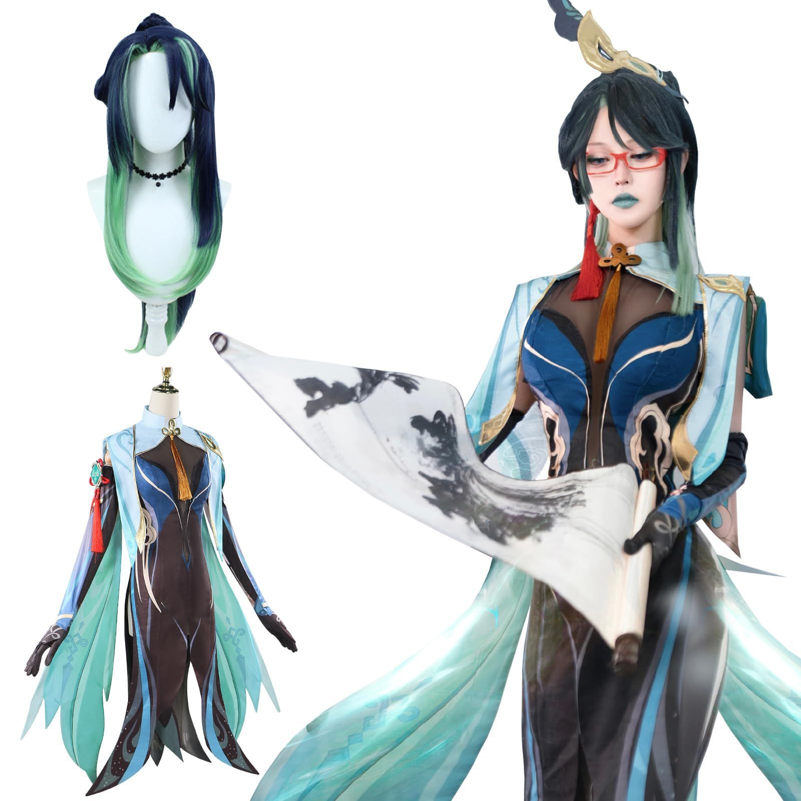 Color:閑雲 ウィッグ付き_Size:2XL [神併良品] 閑雲 コスプレ