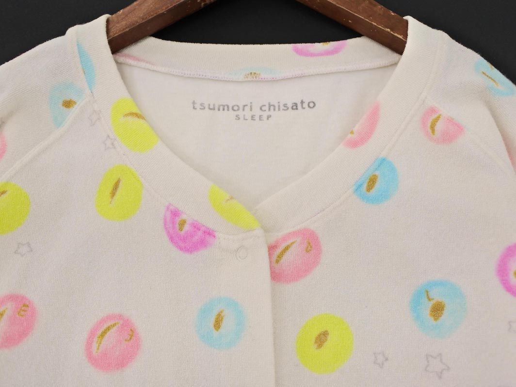 TSUMORI CHISATO ツモリチサト パイル 総柄 ワンピース ルームウェア sizeM/オフホワイト ■◇ レディース