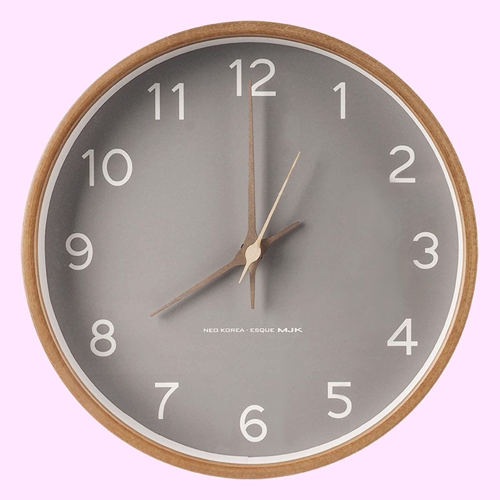 Color:グレー(25cm) IFEND 掛け時計 おしゃれ 壁掛け時計 静音 非電波 連続秒針 25cm インテリア 北欧 電池1本付き フック付き (グレー(25cm))