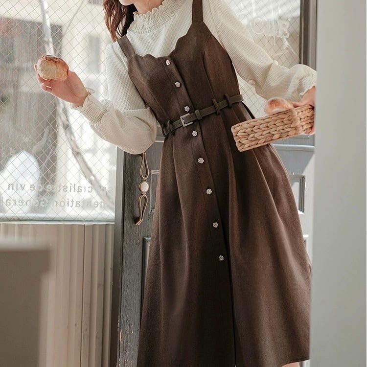 新品】レトロガーリー♡カレッジスタイルフレアワンピース