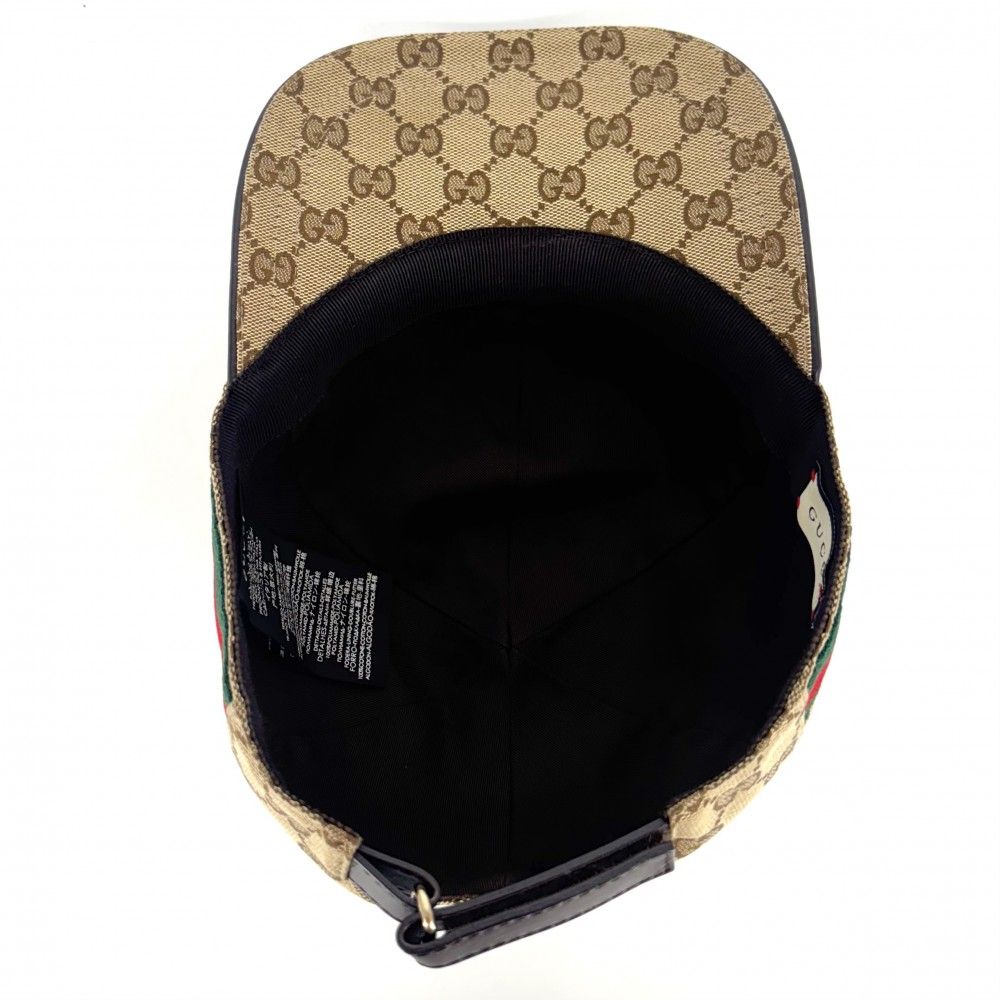 GUCCI GGキャンバス キャップ 帽子 シェリー ブラック XL グッチ GUCCI グッチ ベースボールキャップ GGキャンバス シェリー