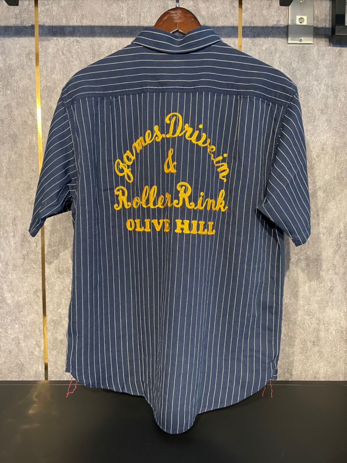 Lot No. SC39305 / COKE STRIPE WORK SHIRT with EMBROIDERED (SHORT SLEEVE)