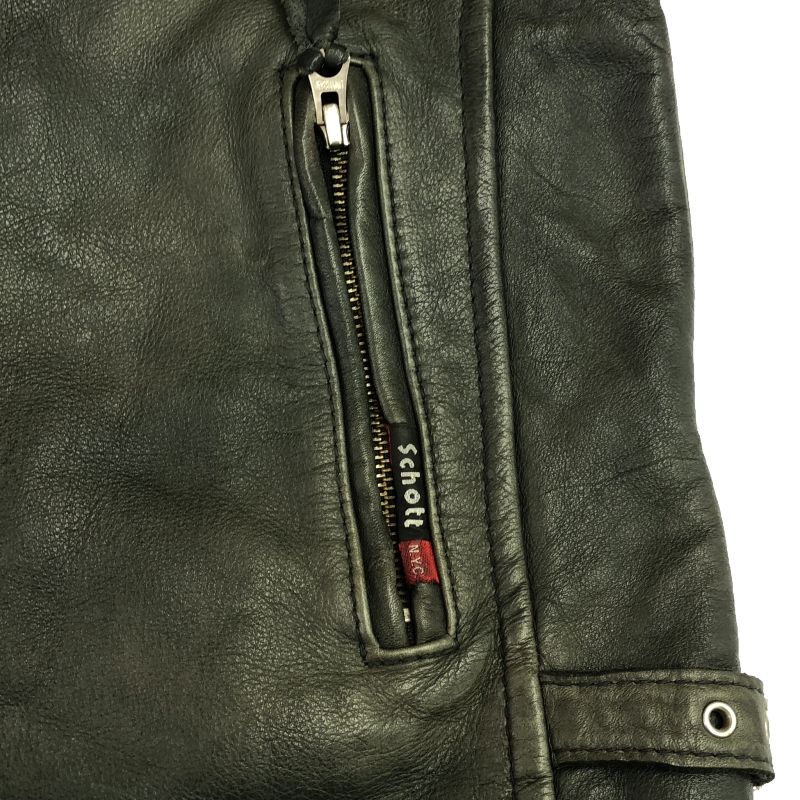 中古】SCHOTT レザージャケット L 3101010 カーキ ショット 牛革[10 