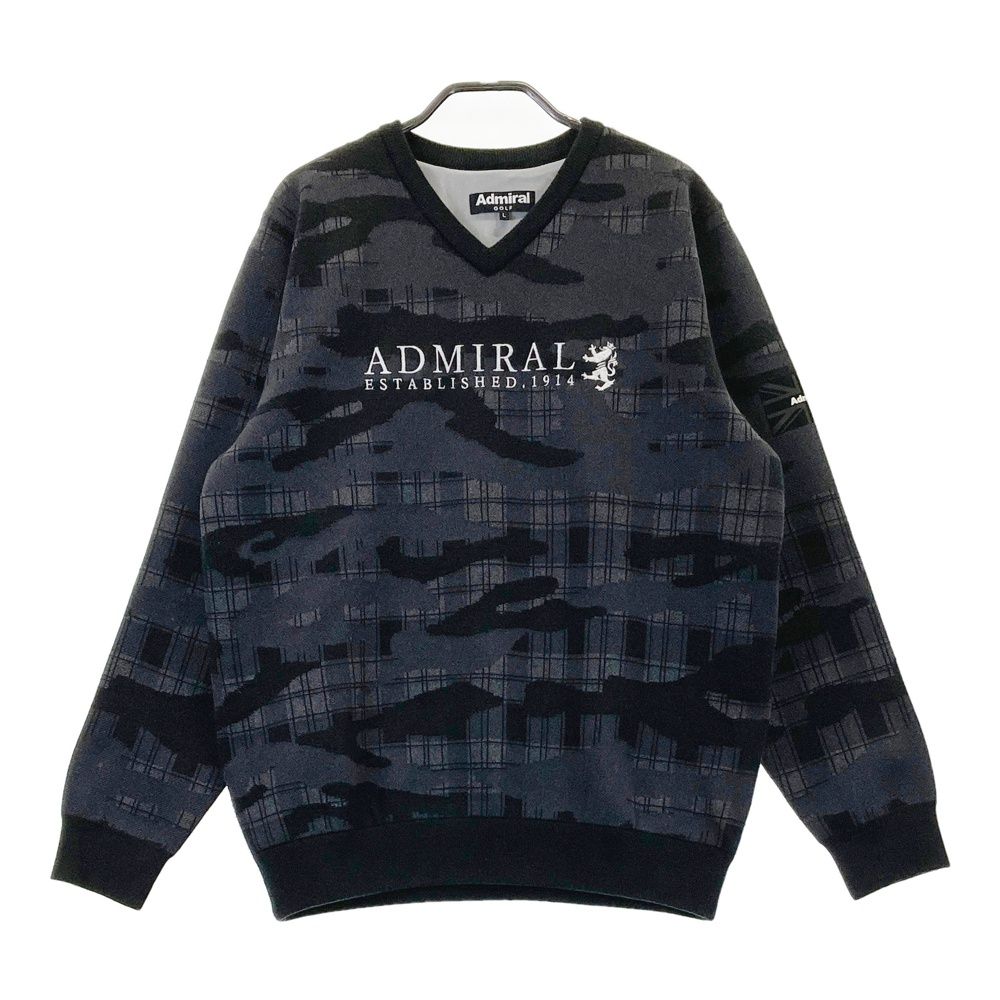 【即決】ADMIRAL アドミラル 長袖ニット グレー系 L [240001240293]【中古】ゴルフウェア レディース ADMIRAL アドミラル Vネック ニットセーター グレー系 L [240101394252