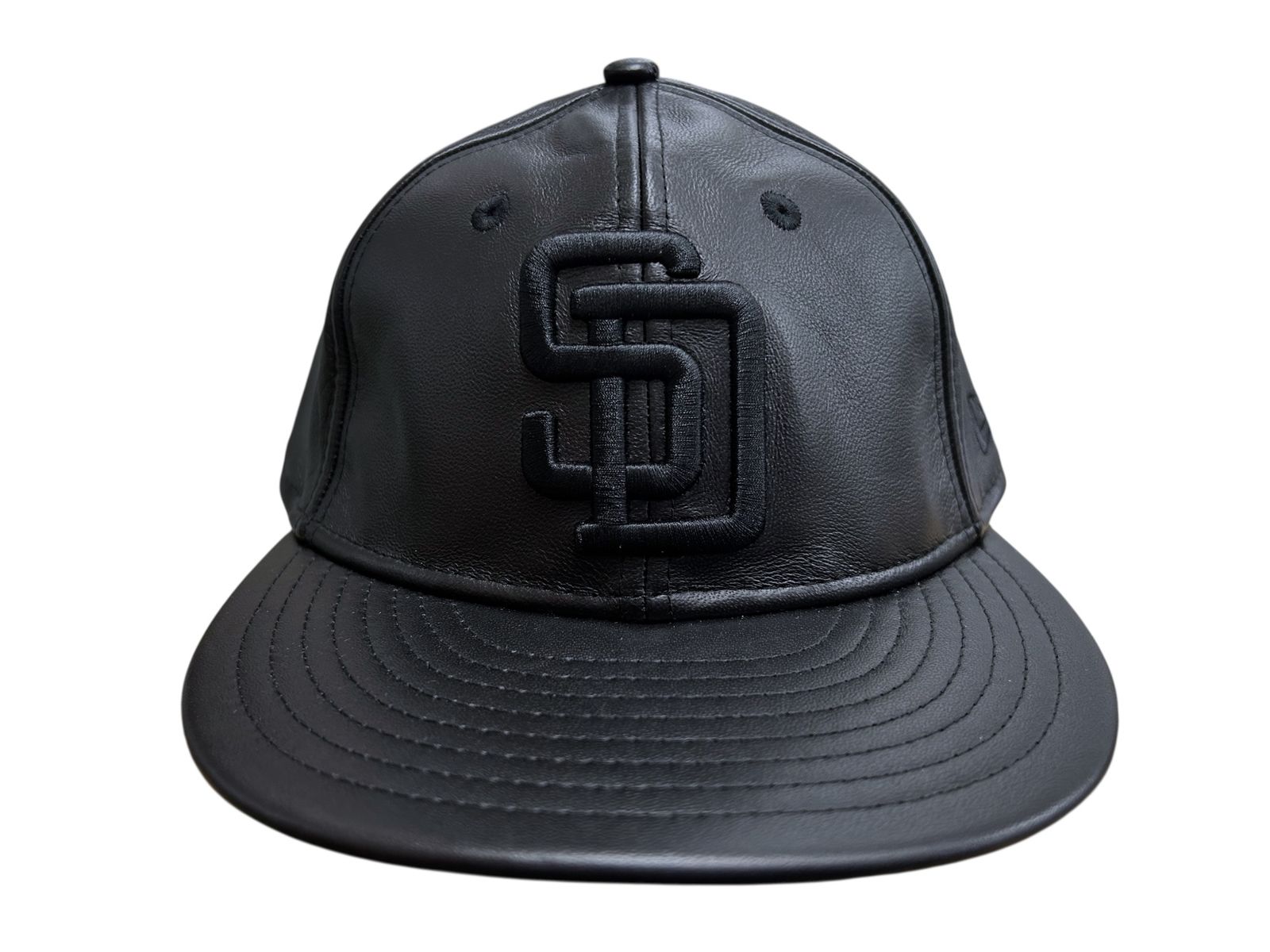 NEWERA ニューエラ レザーキャップ GENUINE LEATHER CAP 本革 MLB サンフランシスコ パドレス 60585337 F ブラック メンズ|027