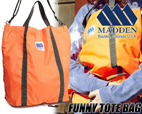 メデン ファニートート バッグ MADDEN FUNNY TOTE BAG 20L ORANGE mdpm01-org オレンジ 420デニール ナイロン 鞄 20リットル ショルダー