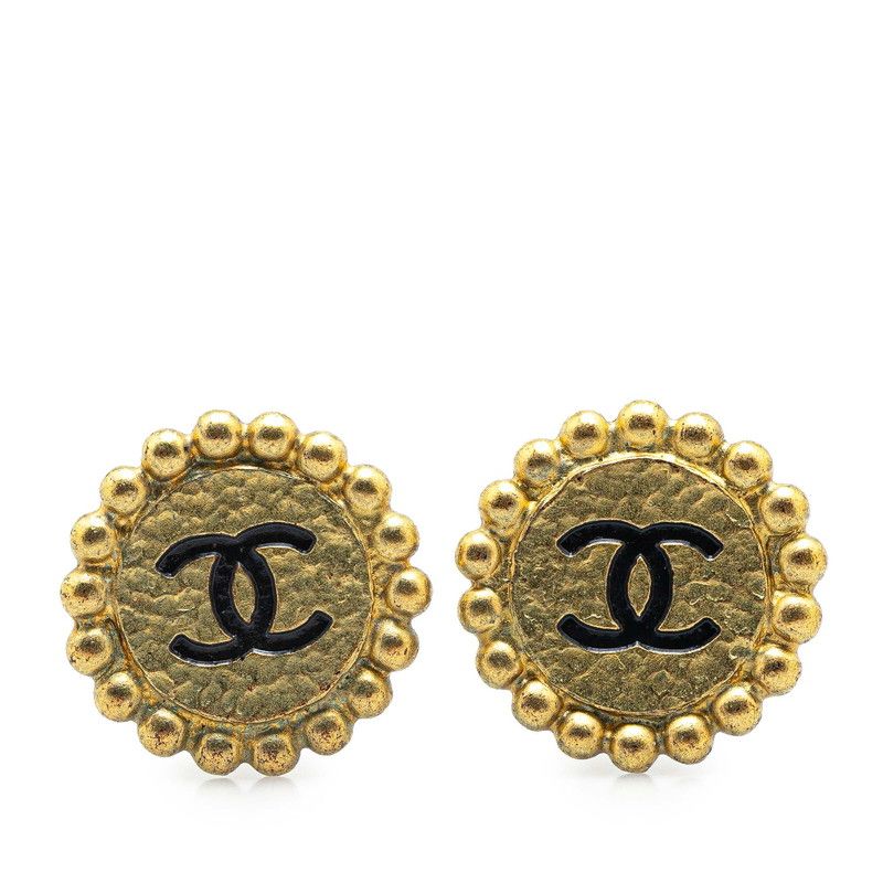 シャネル ヴィンテージ ココマーク ラウンド ゴールド メッキ  