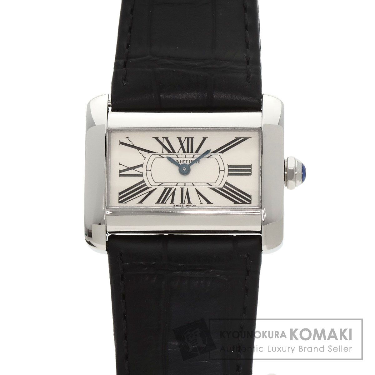 CARTIER カルティエ W6300255 ミニタンクディヴァン 腕時計 SS 革 レディース