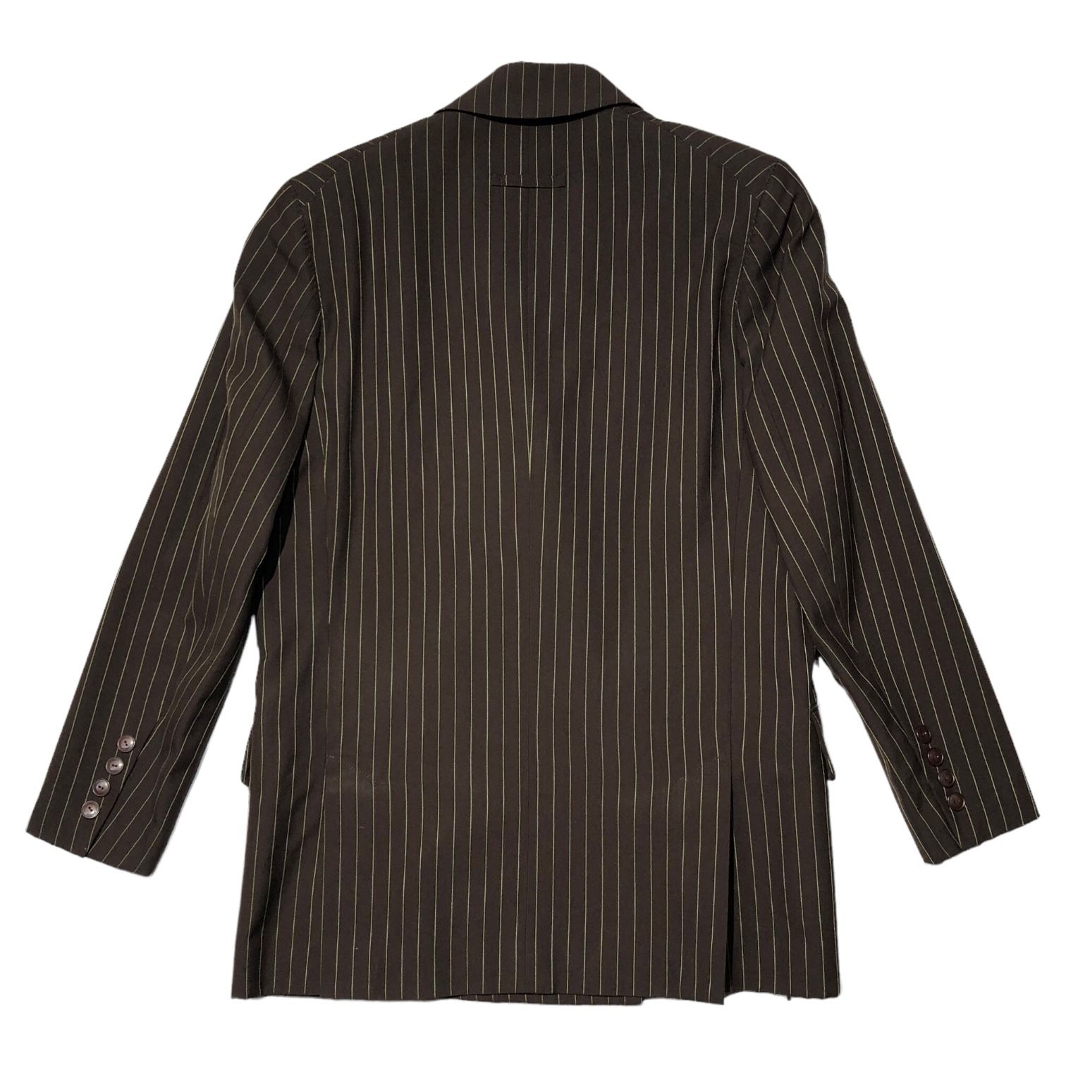 Jean Paul GAULTIER FEMME(ジャンポールゴルチエファム) 90's striped double jacket setup ストライプ ダブル ジャケット セットアップ 40(L程度) ブラウン スラックス パンツ テーラード スーツ