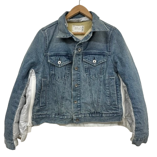 ♪Sacai　サカイ　20AW DENIM DOCKING NYLON PUTTED JACKET 20-05243　ドッキングパデットジャケット　レディース