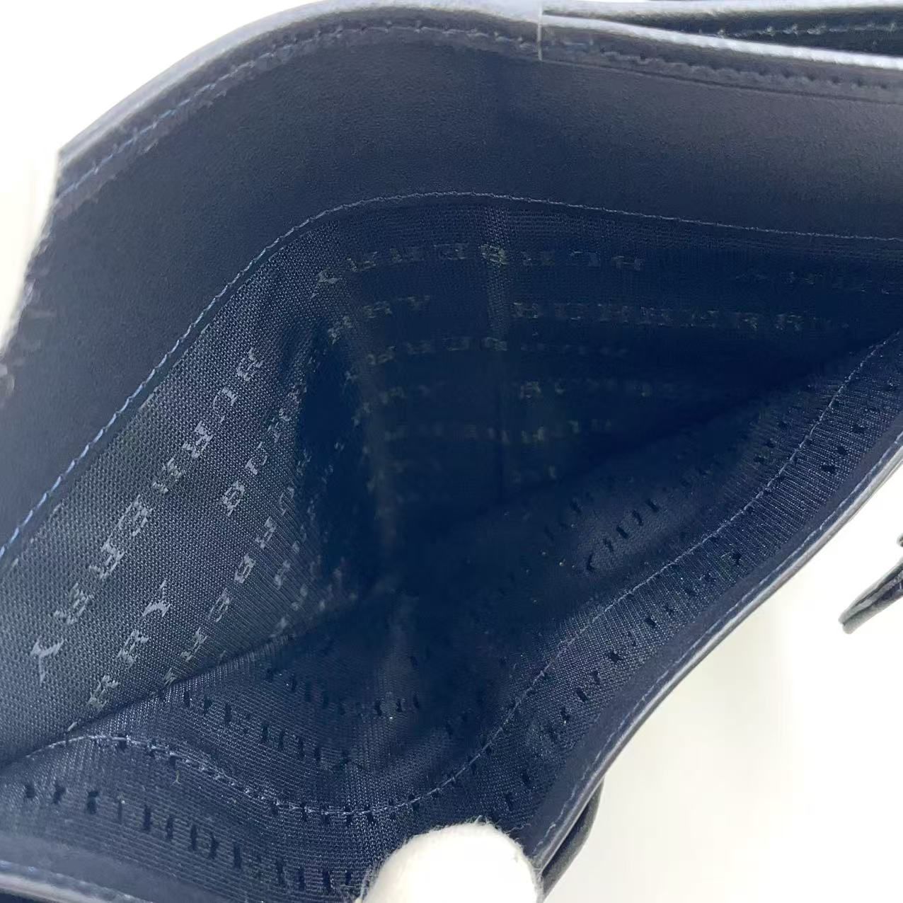 BURBERRY ノバチェック 二つ折り財布 レザー×PVC ネイビー