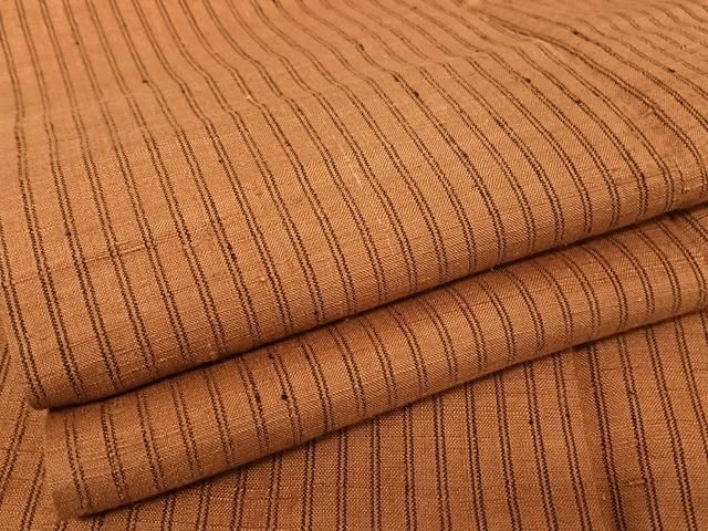 平和屋着物○国指定重要無形文化財 本場久米島紬 手織 縞 正絹 逸品