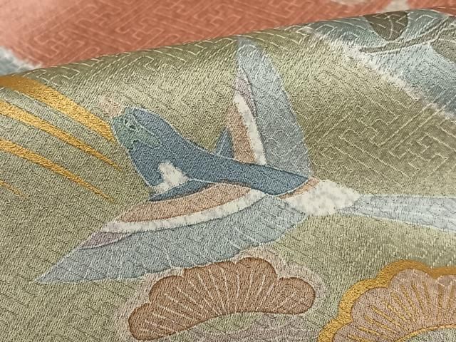 平和屋着物○訪問着 作家物 桃山 駒刺繍 花鳥文 暈し染め 金彩 正絹