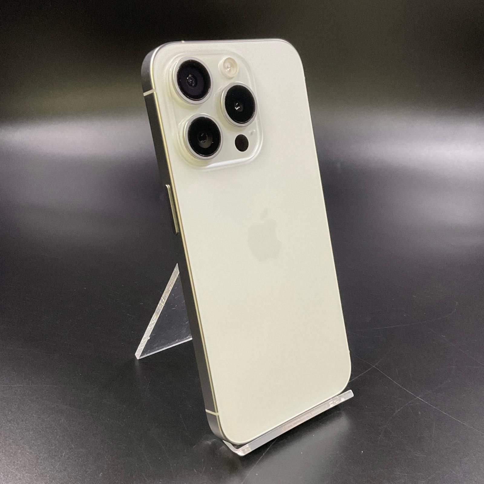 iPhone 15 Pro 128GB ホワイトチタニウム SIMフリー 白ロム 動作 済 94% 全額返金保証 最速発送