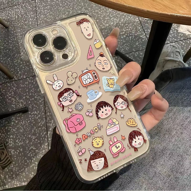 ちびまる子ちゃん ソフトゲル 全面保護 iPhone ケース※購入後取引