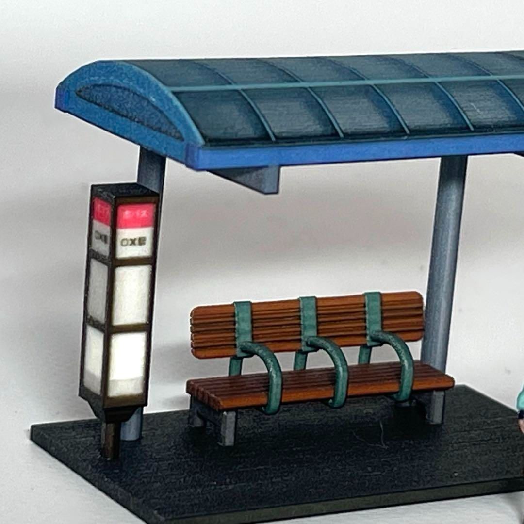 HOゲージ 1/80 バス停 ミニチュア フィギュアに 1/64より小 鉄道