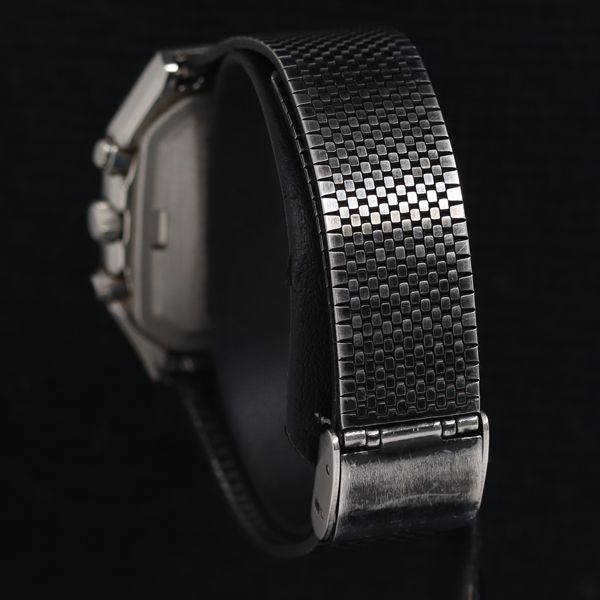 稼働 シチズン 8950-085426 QZ 黒文字盤 アナデジ メンズ腕時計 KRH