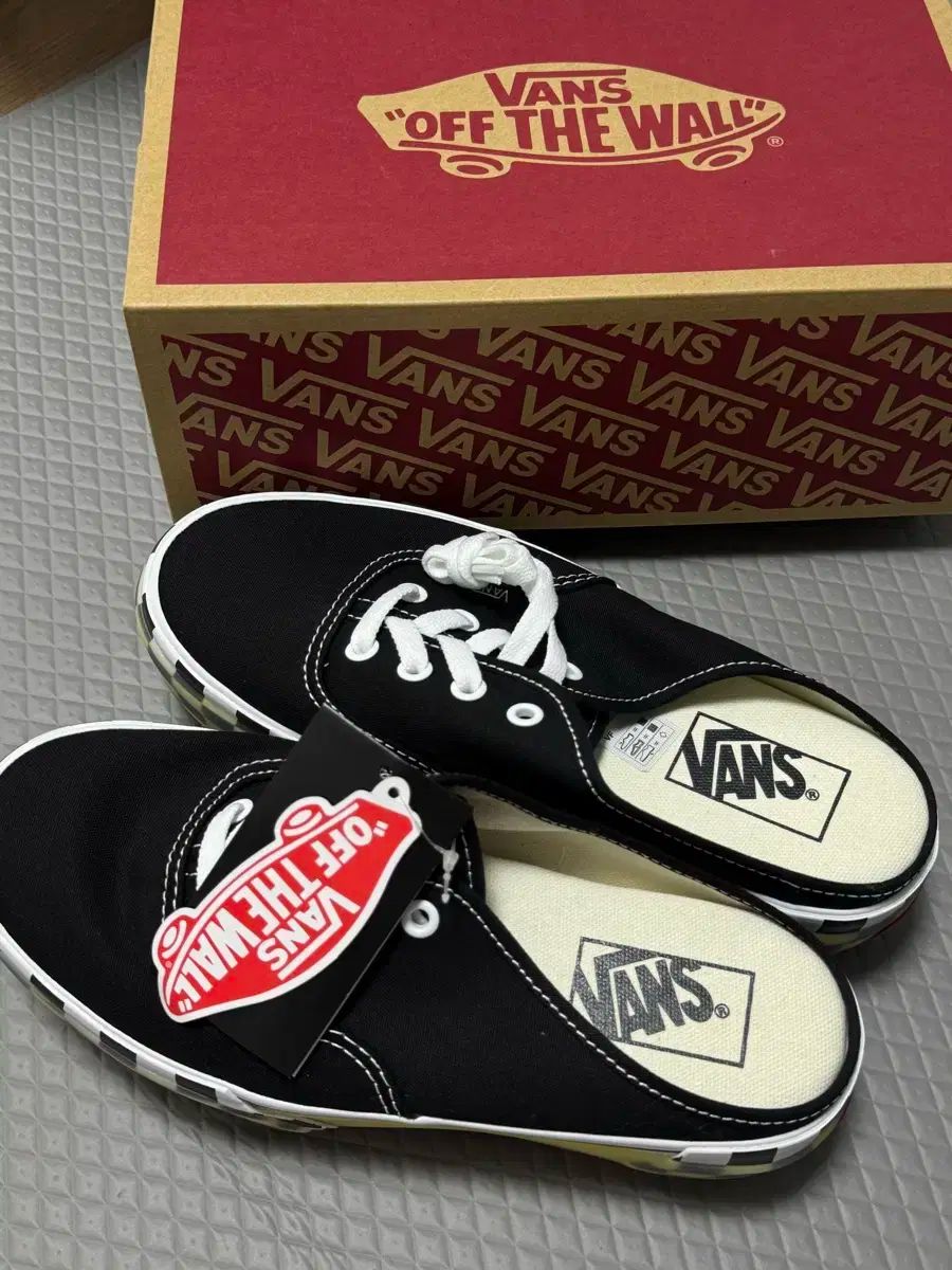 VANS バンズ オーセンティック ミュール キャンバス チェック 黒 230