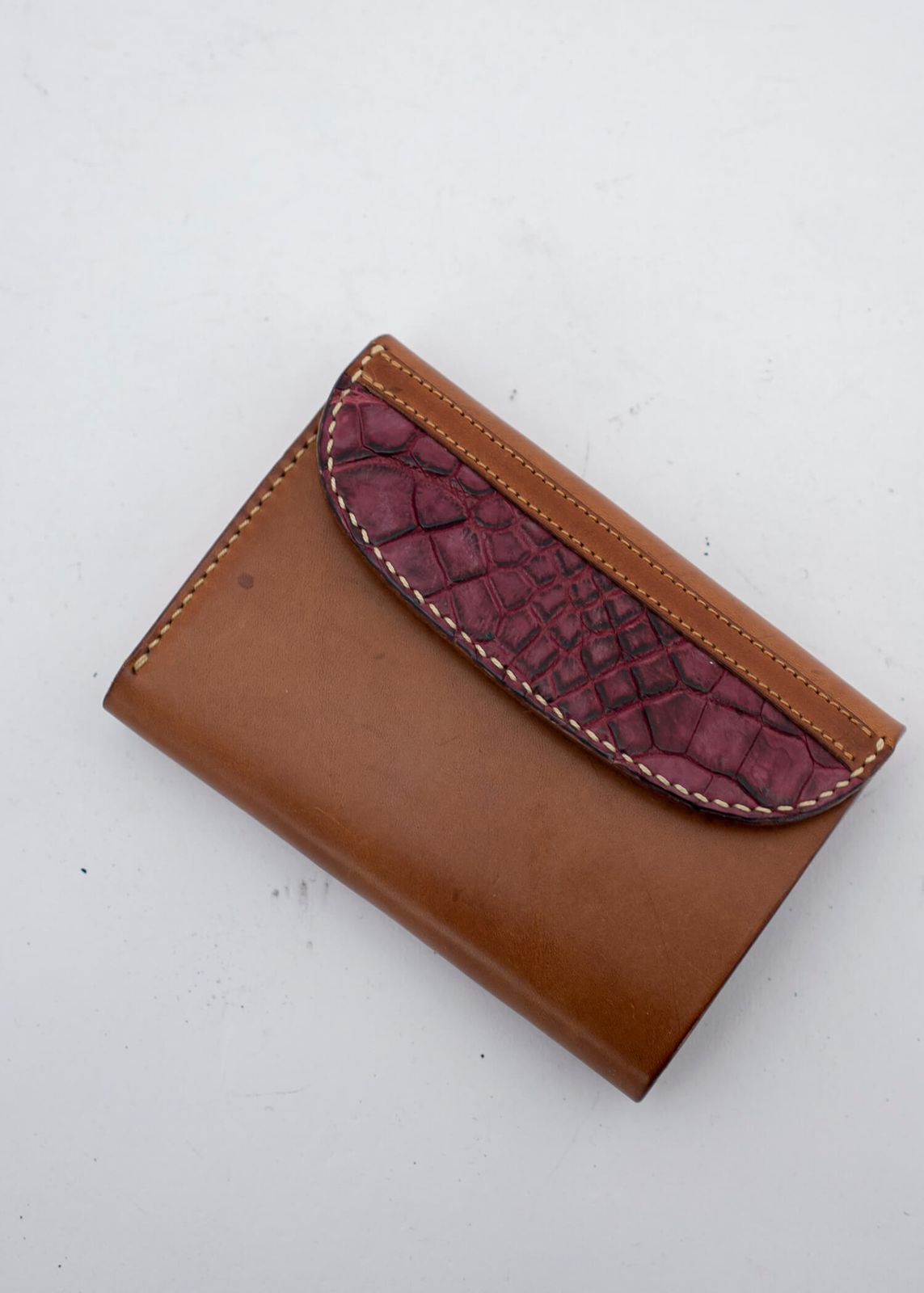 MOTO/モト クロコダイル レザー財布 ピンク 二つ折り財布 中古 - メルカリ