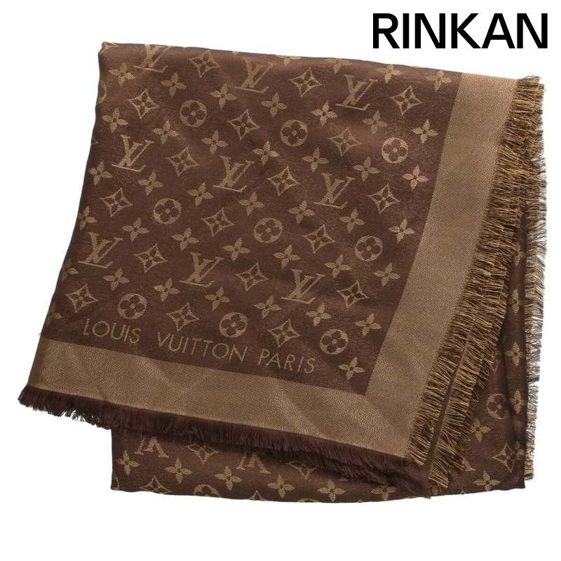 ルイヴィトン M75122 ショール・モノグラム シャイン シルク混  