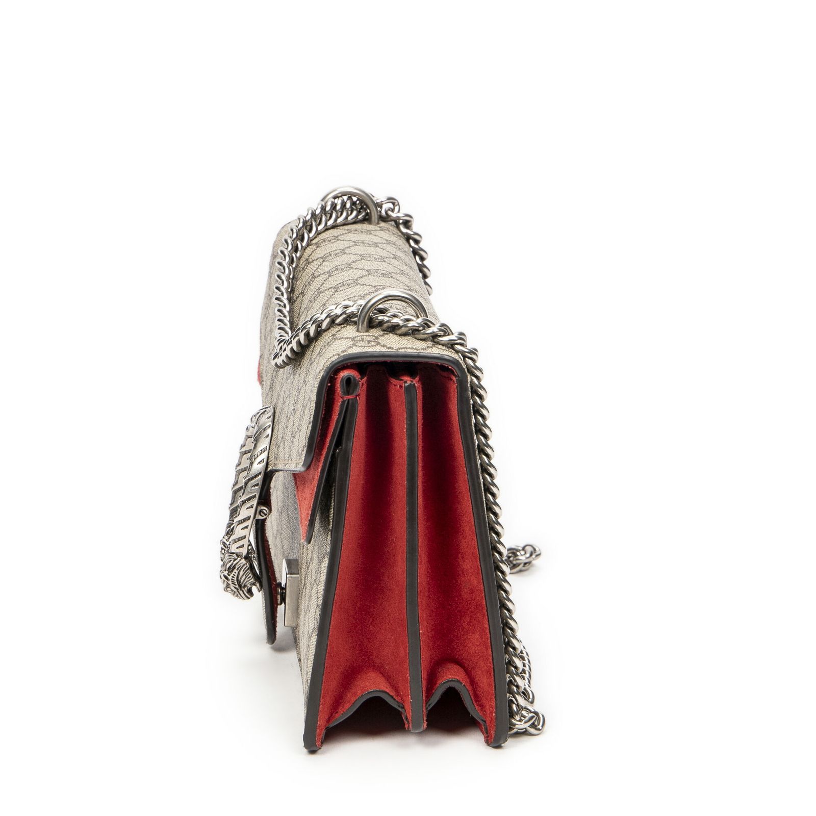 GUCCI グッチスモール ディオニュソス チェーン クロスボディ赤 ベージュスプリームPVCキャンバスA DECORATOM_COM_BR