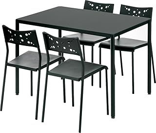 武田コーポレーション ダイニングセット ブラック 110×75×74㎝ T8-GD110BK 5個セット