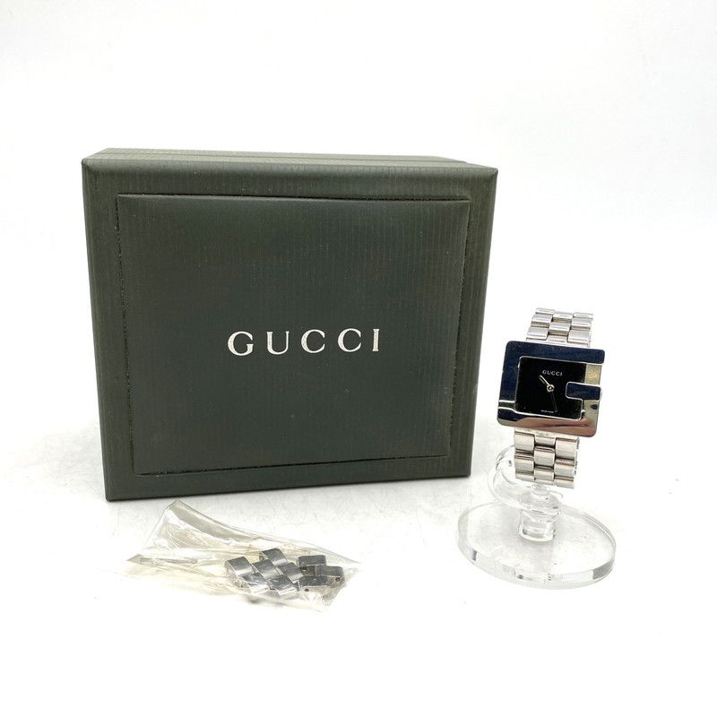 品 GUCCI グッチ 3600 J 黒文字盤 G LOGO SQUARE QUARTZ Gロゴ スクエアクォーツ 腕時計 197-251018-cs-02-izu