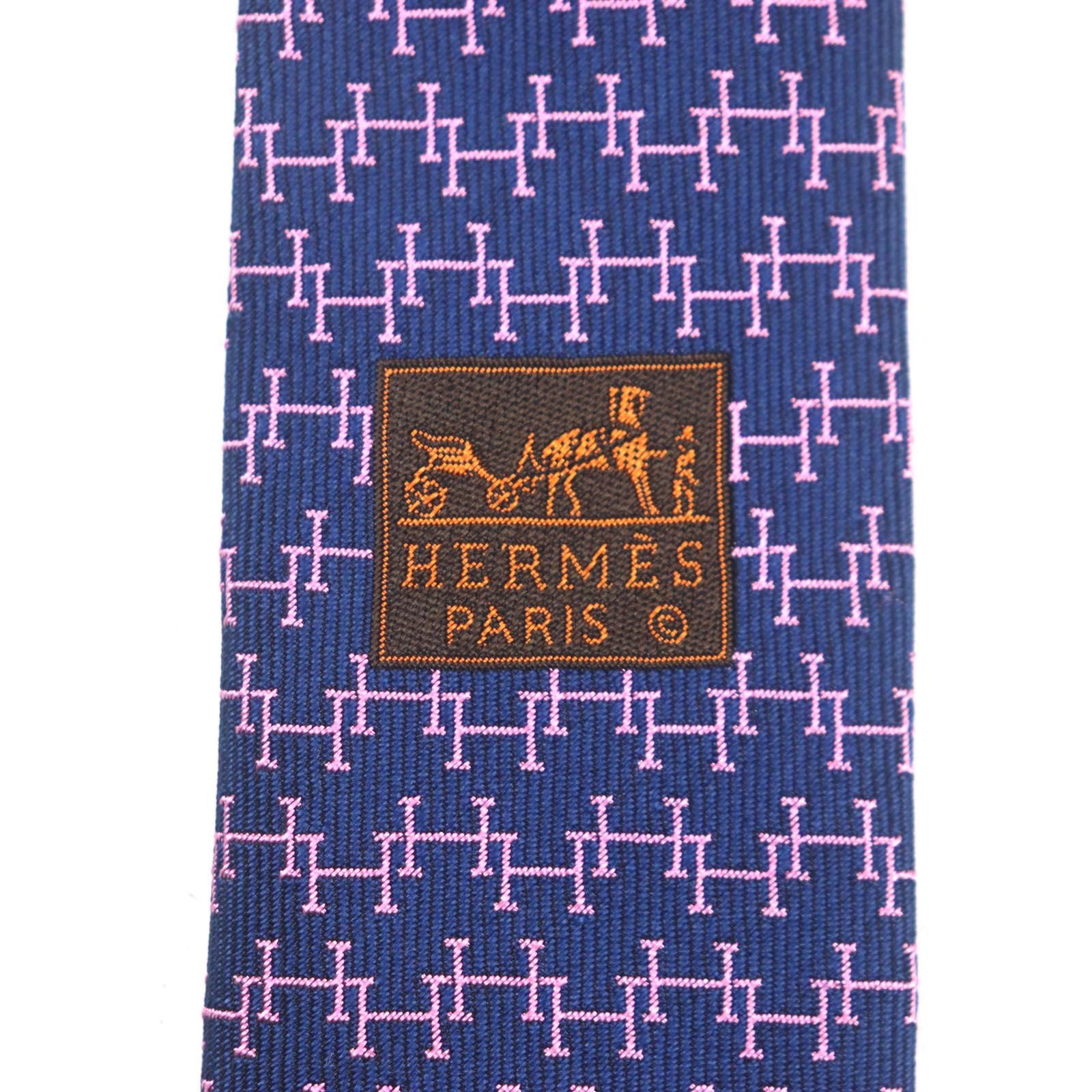 良品✨HERMES ネクタイ　エルメス　シェーヌダンクル　ジャガード　ハイブラ 未使用品▽HERMES エルメス 2023年製 339332T H・ゼブラ