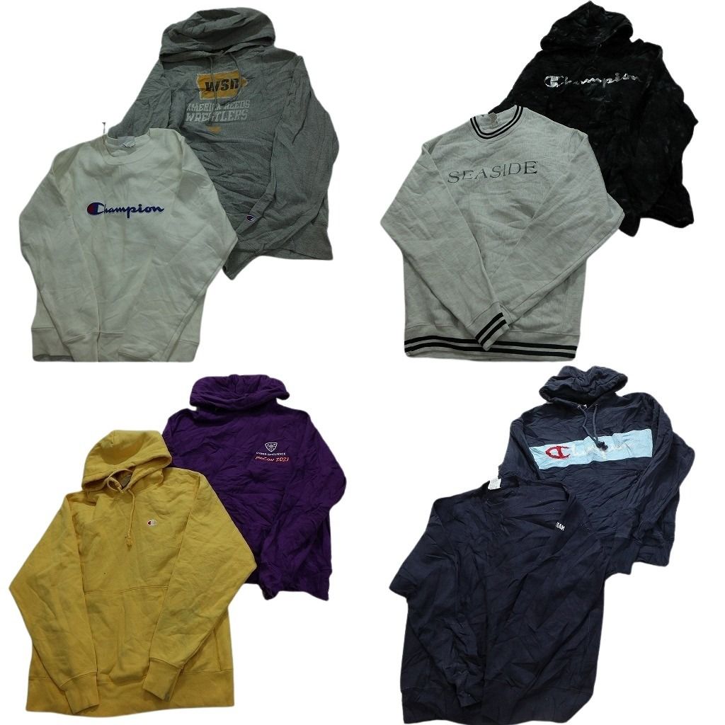 古着卸 まとめ売り チャンピオン Champion リバースウィーブ スウェット 8枚セット メンズ Ｍ |Ｌ センターロゴ 古着 NC1031