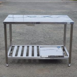 アズマ 業務用 ステンレス 作業台 W120 D75 H85cm 厨房 ビス穴
